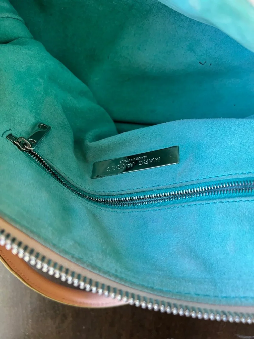 Marc Jacobs Collection Blush Leather Satchel Silver Push Lock Made in Italy